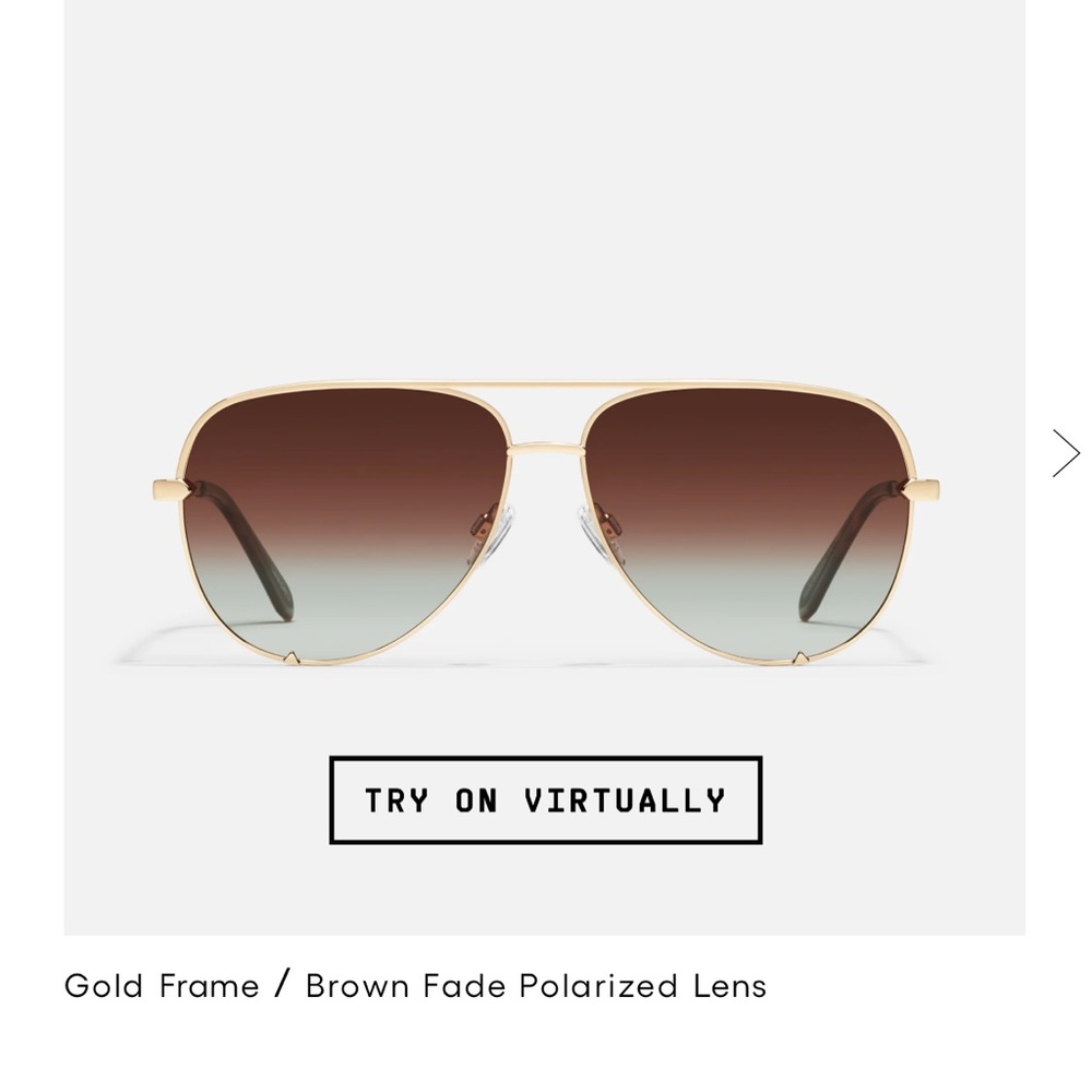 Quay High Key micro Polarized Aviator Sunglasses- like new